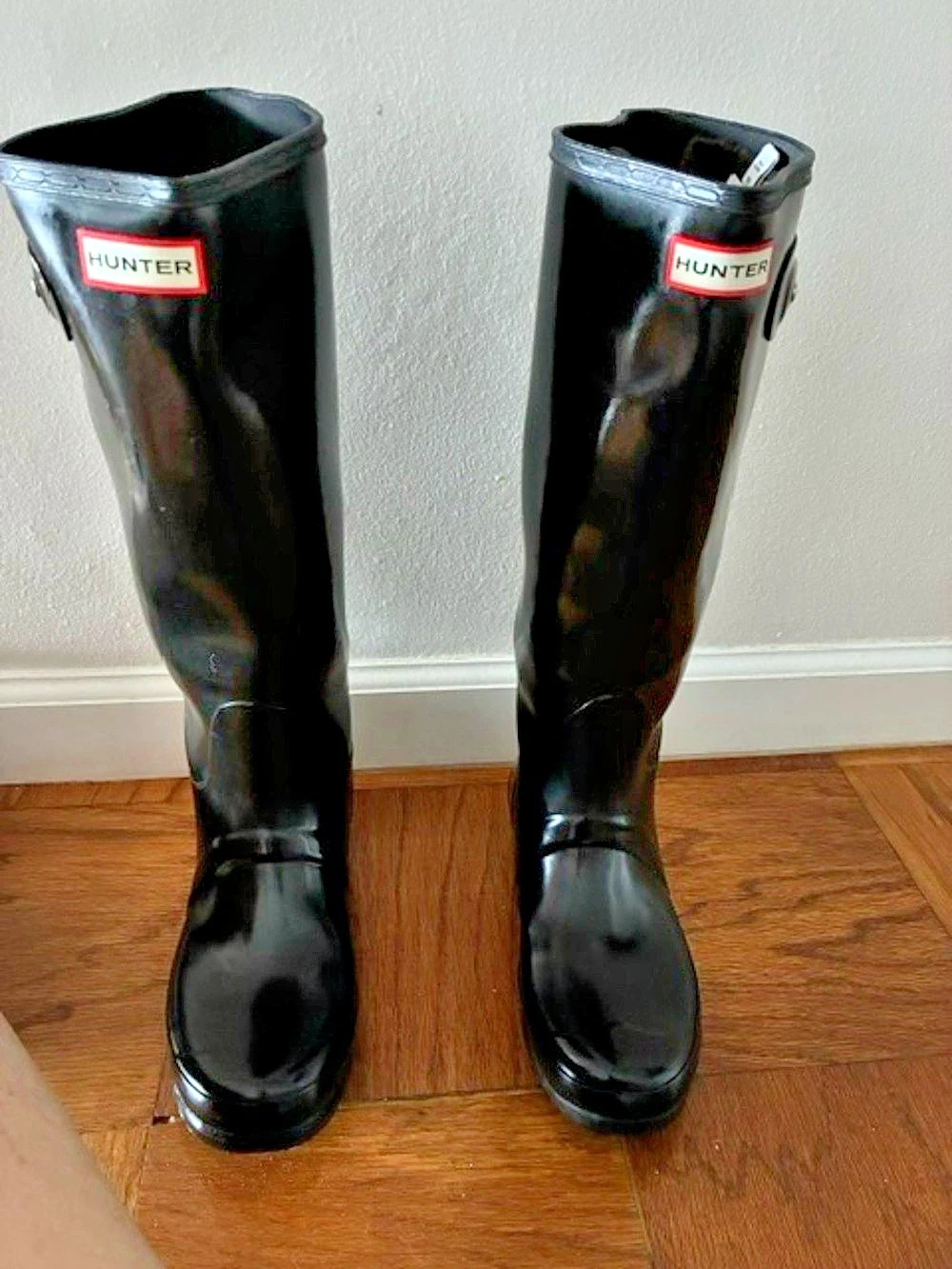 Hunter Original Tall Gloss Rain Boots Black US 8